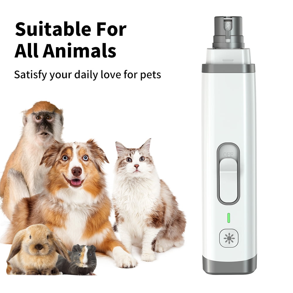 Rechargeable LED Pet Nail Grinder – 2-Speed Trimmer for Dogs & Cats