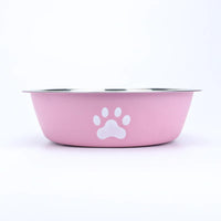 New Stainless Steel Dog Basin Paw Print Pet Supplies Cat Bowl Dog Bowl Silicone Anti-Slip Design Pet Drinking Water Feeding Bowl